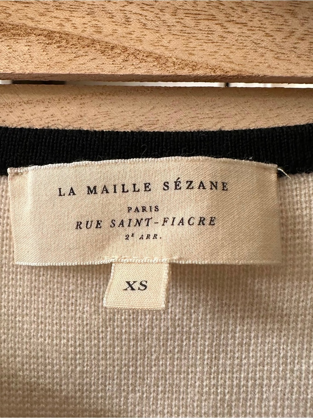 Sezane Brielle Cardigan in Ecru/ Black Size XS - Picture 5 of 6